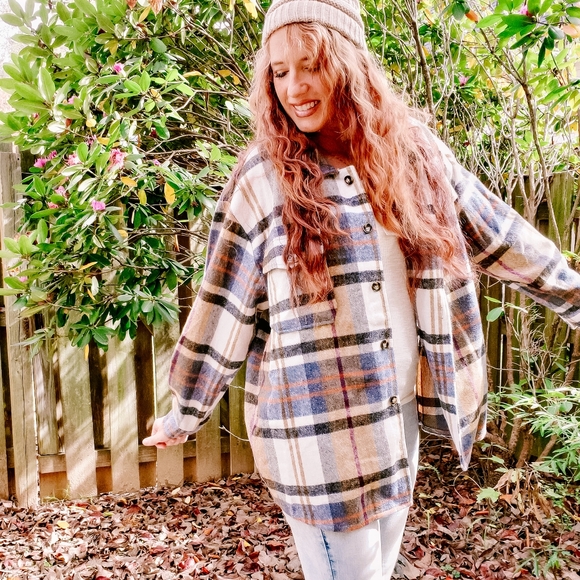 Oversized plaid shacket NWT - Picture 7 of 10